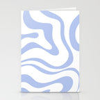 Modern Liquid Swirl Abstract Square in White and Light Blue Periwinkle  Stationery Card Gallery Image 2