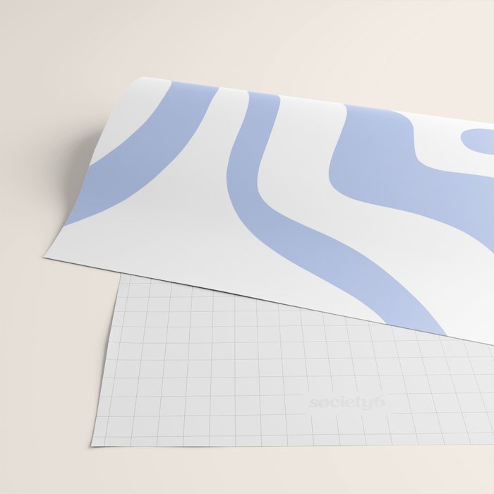 Modern Liquid Swirl Abstract Square in White and Light Blue Periwinkle  Wrapping Paper Gallery Image 2