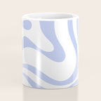 Modern Liquid Swirl Abstract Square in White and Light Blue Periwinkle  Coffee Mug Gallery Image 4