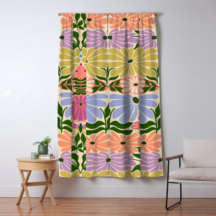 New Beginning - Floral Bird and Butterfly Window Curtain Gallery Image 5