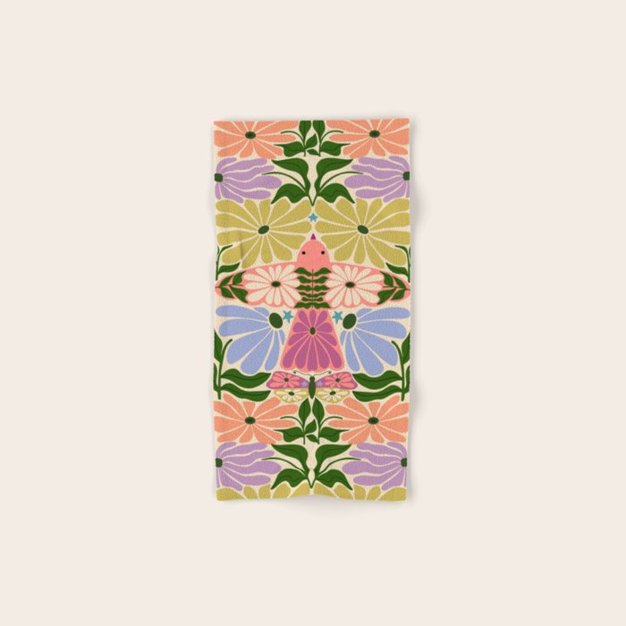 New Beginning - Floral Bird and Butterfly Bath Towel Gallery Image 1