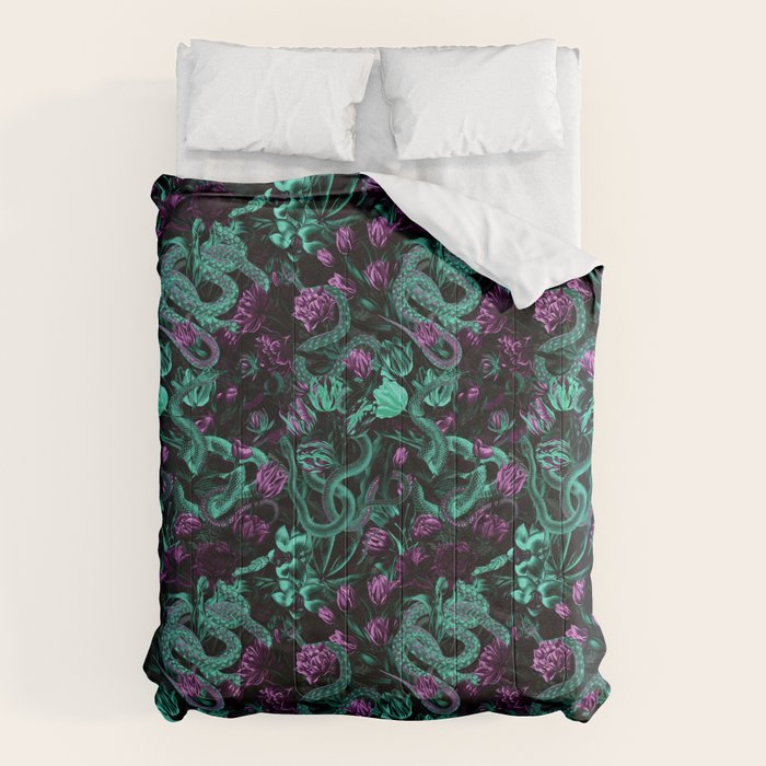 Floral and Snake Night Comforter Gallery Image 1