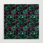 Floral and Snake Night Wood Wall Art Gallery Image 1