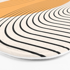 Geometric Lines in Black and Beige 29 (Rainbow and Sun Abstraction) Bath Mat Gallery Image 3