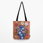 Still Life Wild Flowers Bouquet in Vase Bright colours Tote Bag Gallery Image 2