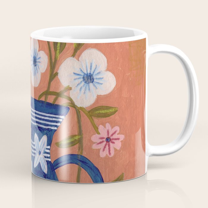 Still Life Wild Flowers Bouquet in Vase Bright colours Coffee Mug Gallery Image 1