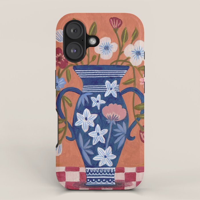 Still Life Wild Flowers Bouquet in Vase Bright colours iPhone Case Gallery Image 1