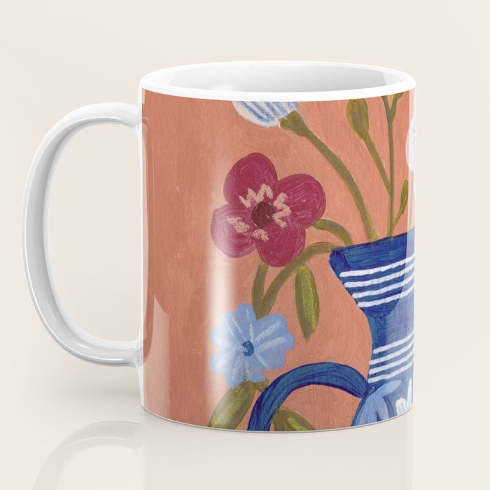 Still Life Wild Flowers Bouquet in Vase Bright colours Coffee Mug Gallery Image 3