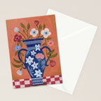 Still Life Wild Flowers Bouquet in Vase Bright colours Stationery Card Gallery Image 2
