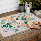 Pastel flower bouquet with roses Outdoor Rug Gallery Image 2