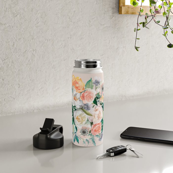 Pastel flower bouquet with roses Water Bottle Gallery Image 4