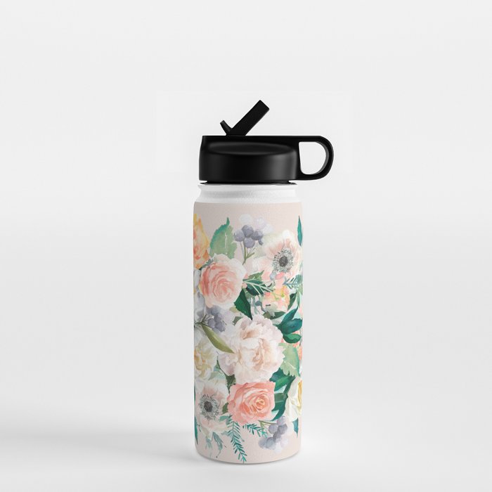 Pastel flower bouquet with roses Water Bottle Gallery Image 1