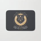 Wild & Free Wolf - Gold & Grey Bath Mat Gallery Image 1