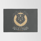 Wild & Free Wolf - Gold & Grey Rug Gallery Image 2