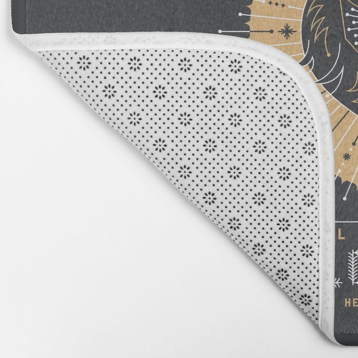 Wild & Free Wolf - Gold & Grey Bath Mat Gallery Image 2