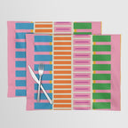 Bold and Colorful Block Stripes Pink Orange Blue Green Placemat Gallery Image 1