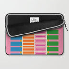 Bold and Colorful Block Stripes Pink Orange Blue Green Laptop Sleeve Gallery Image 2