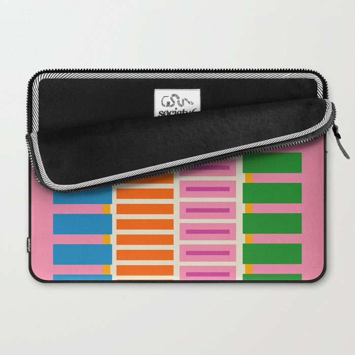 Bold and Colorful Block Stripes Pink Orange Blue Green Laptop Sleeve Gallery Image 2