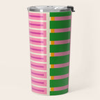 Bold and Colorful Block Stripes Pink Orange Blue Green Travel Mug Gallery Image 2