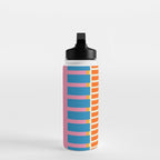 Bold and Colorful Block Stripes Pink Orange Blue Green Water Bottle Gallery Image 3