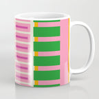 Bold and Colorful Block Stripes Pink Orange Blue Green Coffee Mug Gallery Image 1