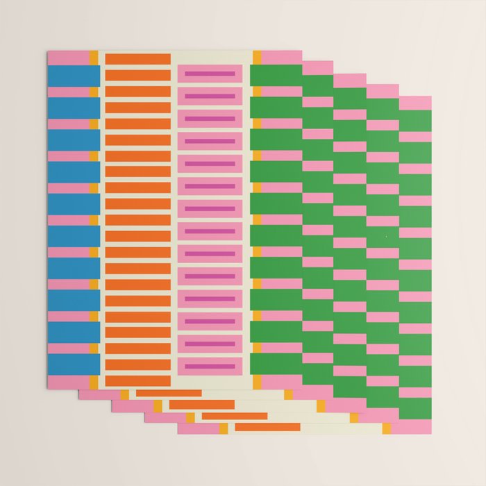 Bold and Colorful Block Stripes Pink Orange Blue Green Wrapping Paper Gallery Image 3