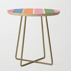 Bold and Colorful Block Stripes Pink Orange Blue Green Side Table Gallery Image 1