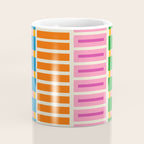 Bold and Colorful Block Stripes Pink Orange Blue Green Coffee Mug Gallery Image 4