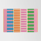 Bold and Colorful Block Stripes Pink Orange Blue Green Rug Gallery Image 2