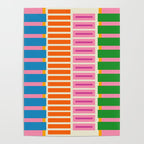 Bold and Colorful Block Stripes Pink Orange Blue Green Poster Gallery Image 4