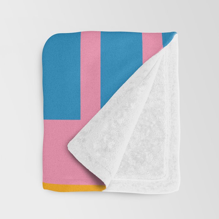 Bold and Colorful Block Stripes Pink Orange Blue Green Throw Blanket Gallery Image 3