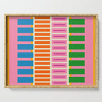 Bold and Colorful Block Stripes Pink Orange Blue Green Serving Tray Gallery Image 1