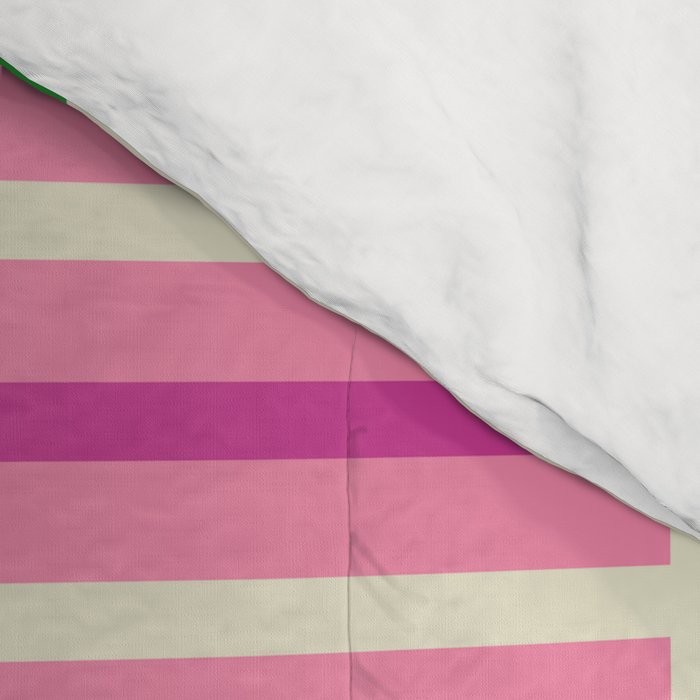Bold and Colorful Block Stripes Pink Orange Blue Green Comforter Gallery Image 4
