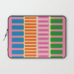 Bold and Colorful Block Stripes Pink Orange Blue Green Laptop Sleeve Gallery Image 1
