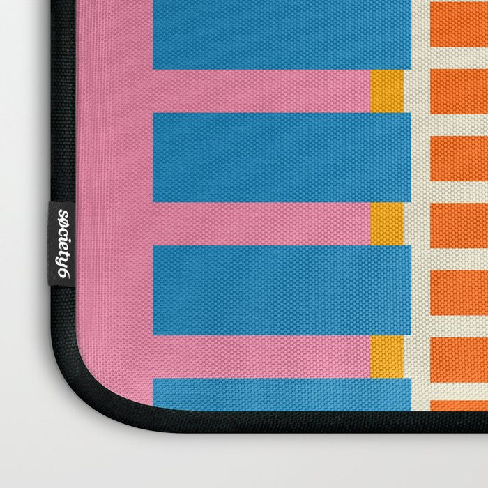 Bold and Colorful Block Stripes Pink Orange Blue Green Laptop Sleeve Gallery Image 3