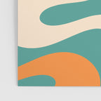 Soft Curves Retro Modern Abstract Pattern Teal Orange Yellow Poster Gallery Image 3