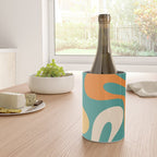 Soft Curves Retro Modern Abstract Pattern Teal Orange Yellow Wine Chiller Gallery Image 4