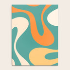 Soft Curves Retro Modern Abstract Pattern Teal Orange Yellow Notebook Gallery Image 4