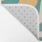 Soft Curves Retro Modern Abstract Pattern Teal Orange Yellow Bath Mat Gallery Image 2