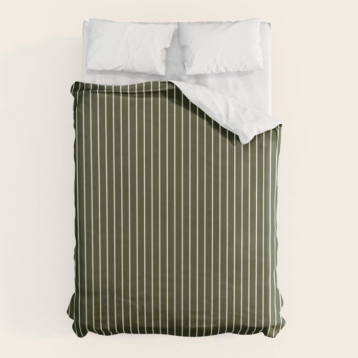 Lines #6 (Olive Green) Duvet Cover Gallery Image 6