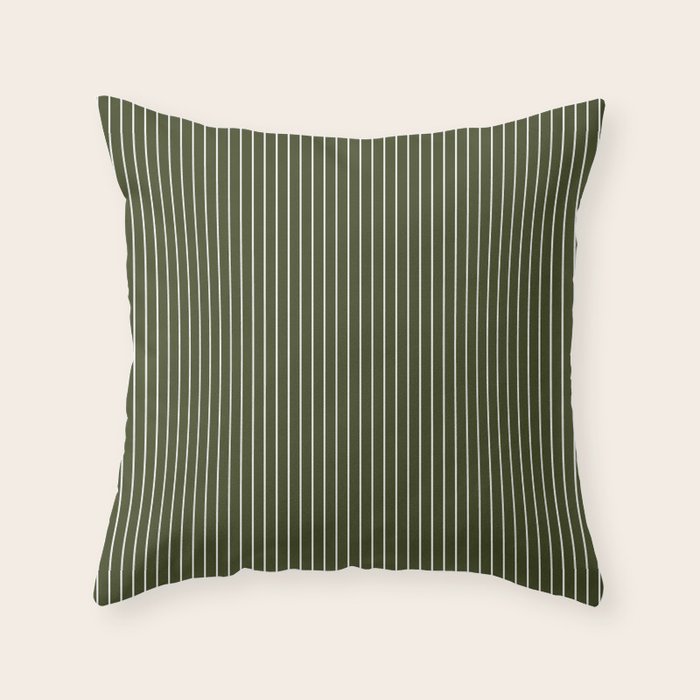 Lines #6 (Olive Green) Throw Pillow Gallery Image 6