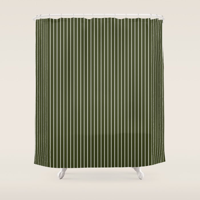 Lines #6 (Olive Green) Shower Curtain Gallery Image 1