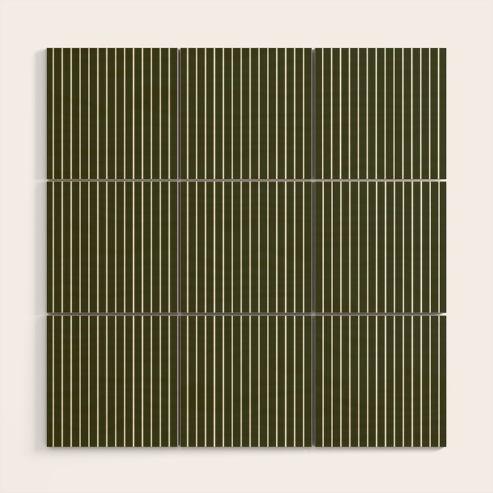 Lines #6 (Olive Green) Wood Wall Art Gallery Image 1