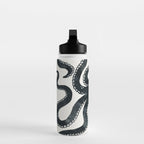 Minoan Octopus - Black Ink Water Bottle Gallery Image 3