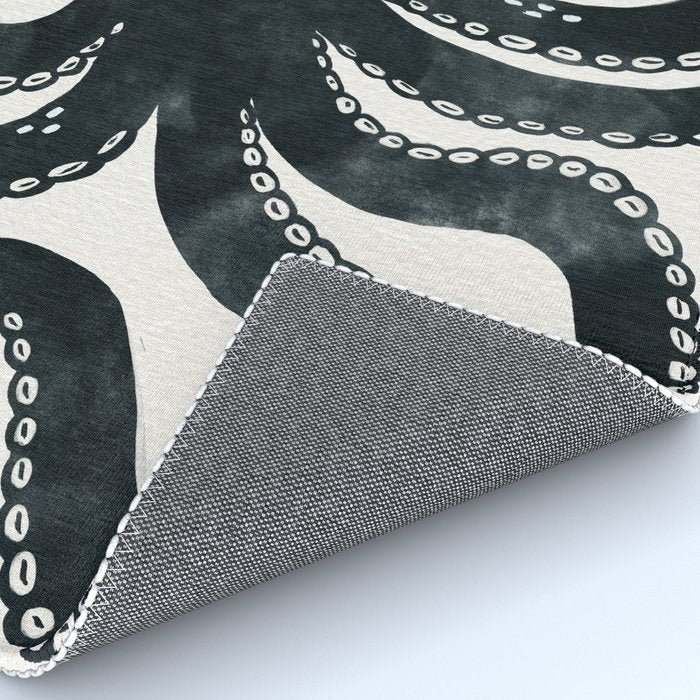 Minoan Octopus - Black Ink Rug Gallery Image 4