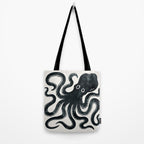 Minoan Octopus - Black Ink Tote Bag Gallery Image 2