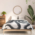 Minoan Octopus - Black Ink Comforter Gallery Image 3