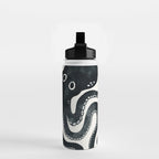 Minoan Octopus - Black Ink Water Bottle Gallery Image 2