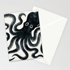 Minoan Octopus - Black Ink Stationery Card Gallery Image 2