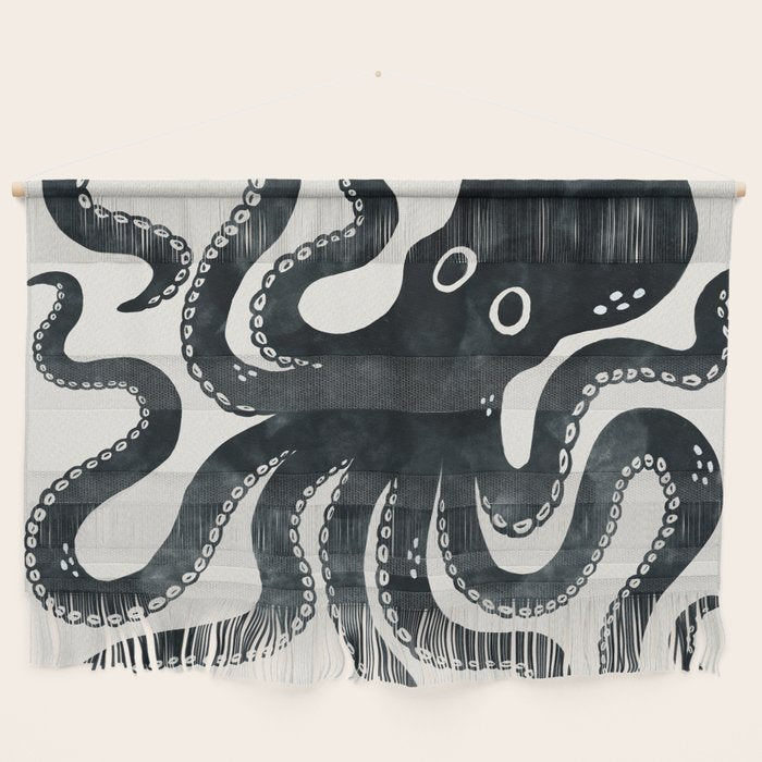 Minoan Octopus - Black Ink Wall Hanging Gallery Image 1